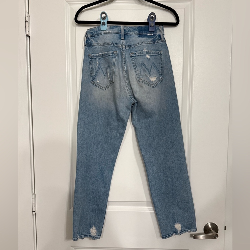 MOTHER OF Superior The Tomcat High-Rise Straight-Leg Jeans Distressed Light Wash - Picture 5 of 8